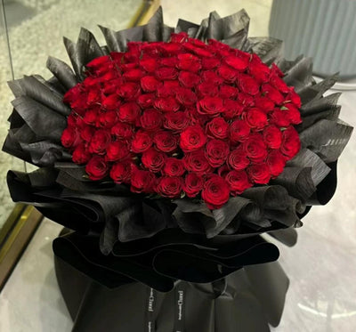 99 Red Roses Bouquet - Heart