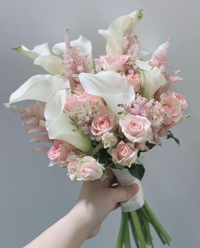 Hand Tied Calla Lilies Bridal Bouquet - Bespoke Style