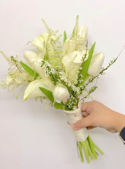 Hand Tied Calla Lilies Bridal Bouquet - Korean Style II