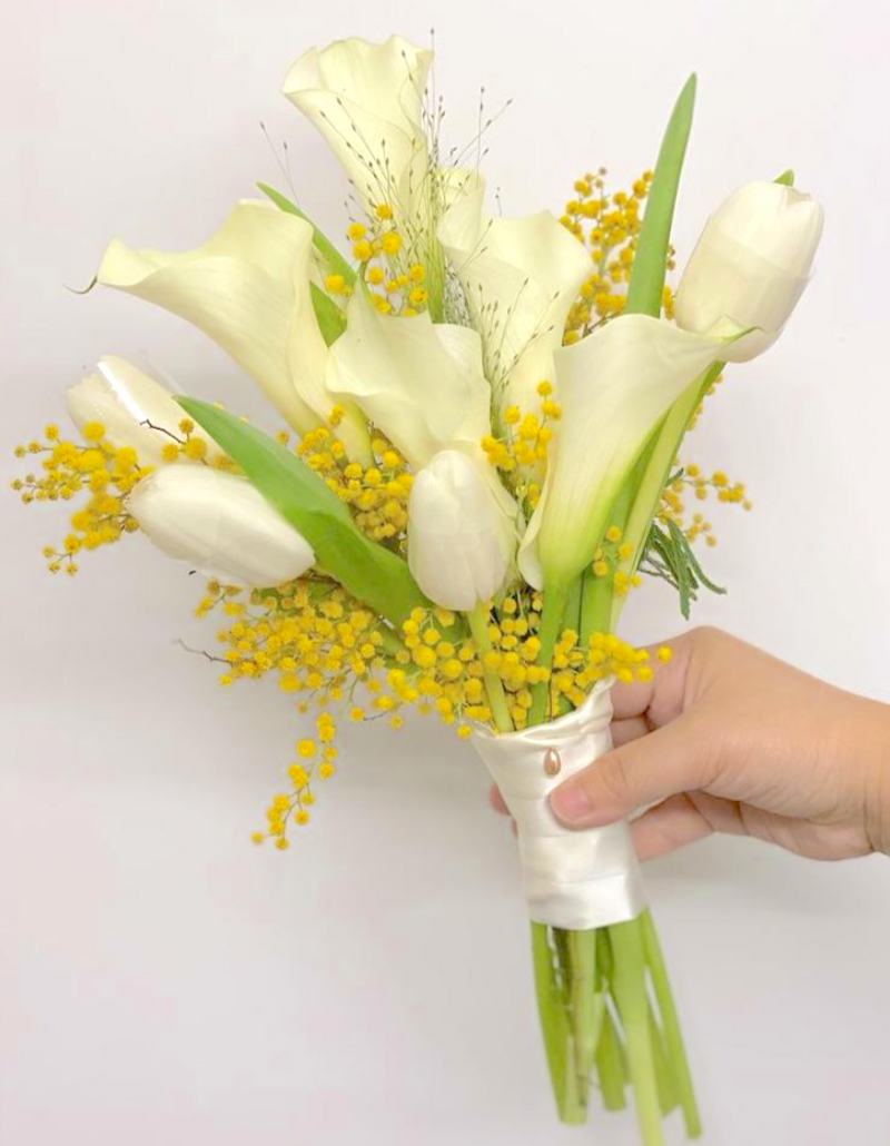 Hand Tied Calla Lilies Bridal Bouquet - Korean Style II