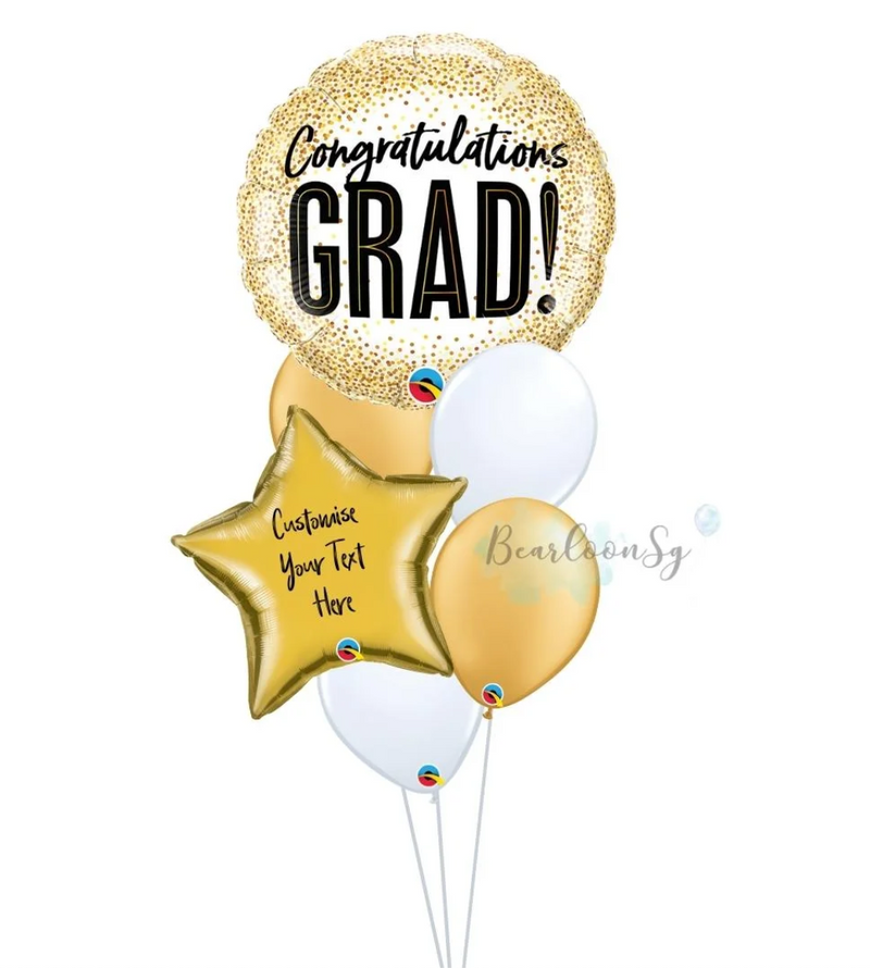 Graduation Helium Balloon Bouquet - For Her