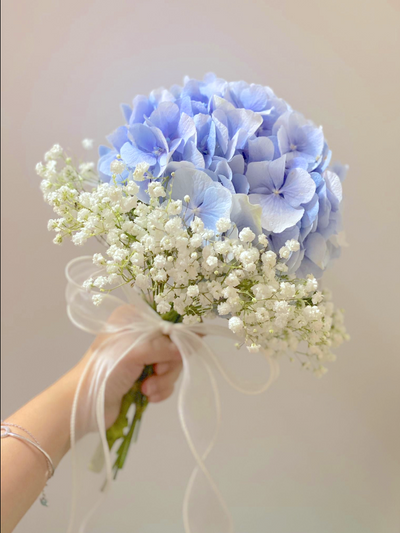 Round Hydrangea Bridal Bouquet - Classic Style