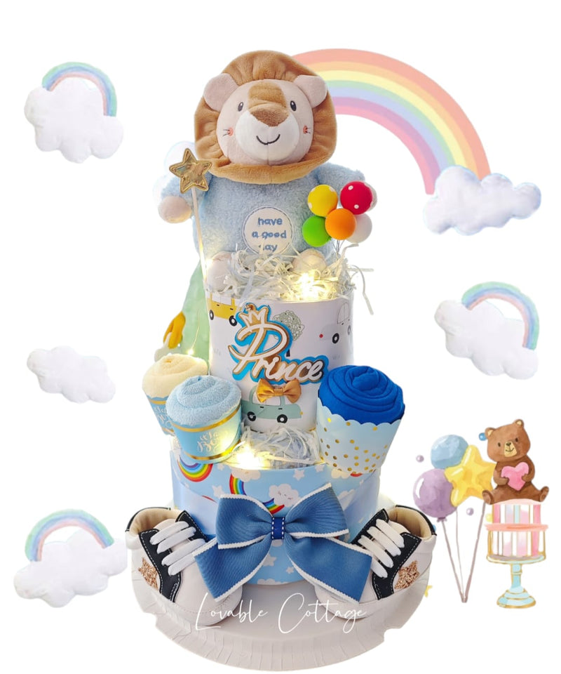 Deluxe Two Tier Baby Boy Hamper