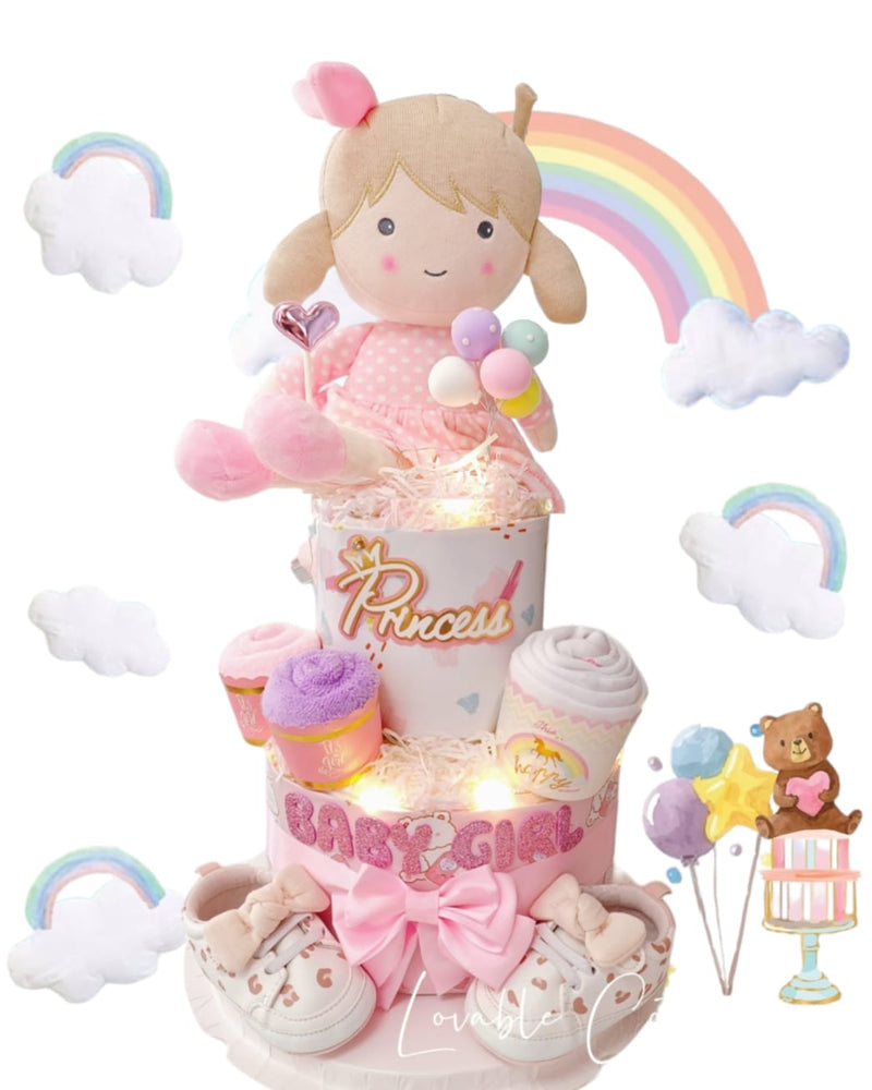 Deluxe Two Tier Baby Girl Hamper