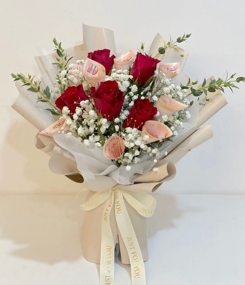 Money Bouquet - Red Roses