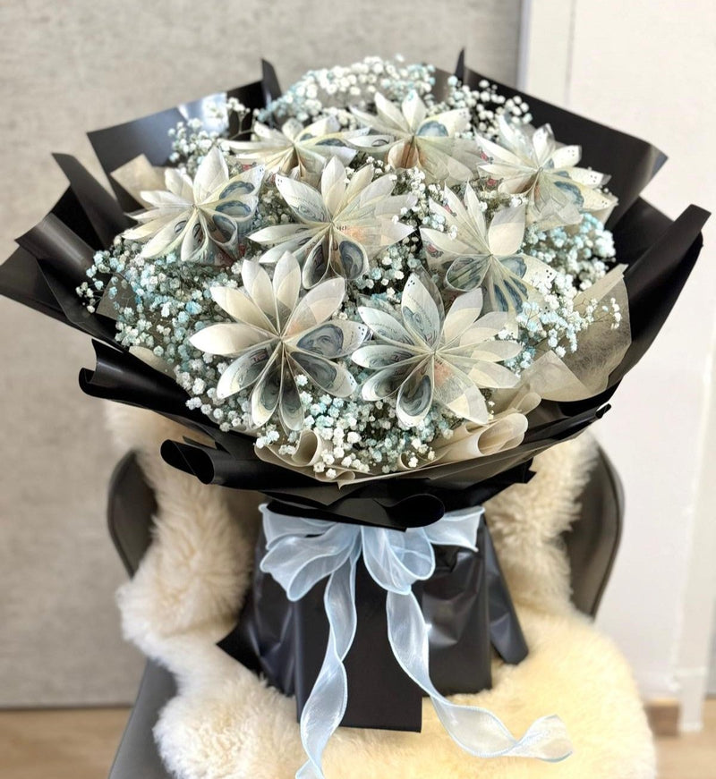 Money Bouquet - Flower Design Grande Blue