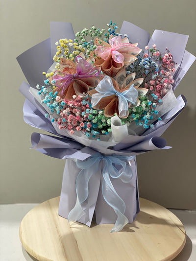 Money Bouquet - Flower Design Rainbow