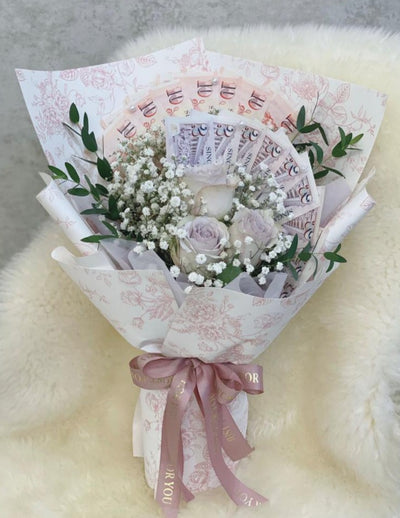 Money Bouquet - Roses & Money Fan