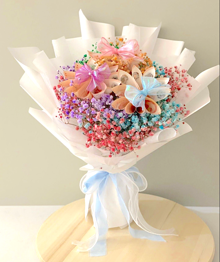 Money Bouquet - Flower Design Rainbow