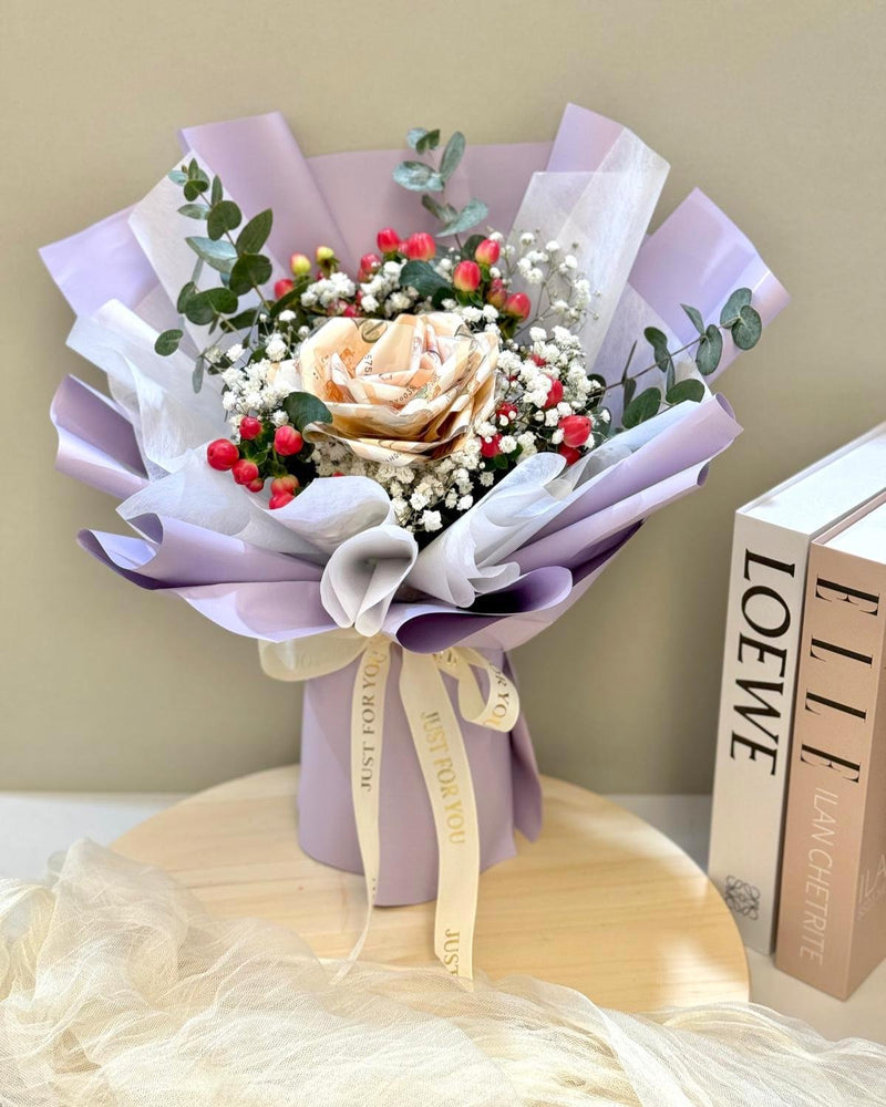 Money Bouquet - Single Money Rose Berries