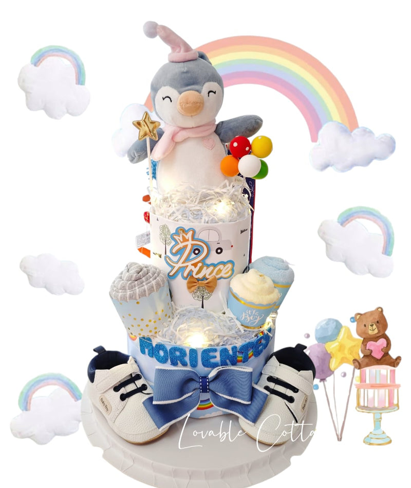 Deluxe Two Tier Baby Boy Hamper