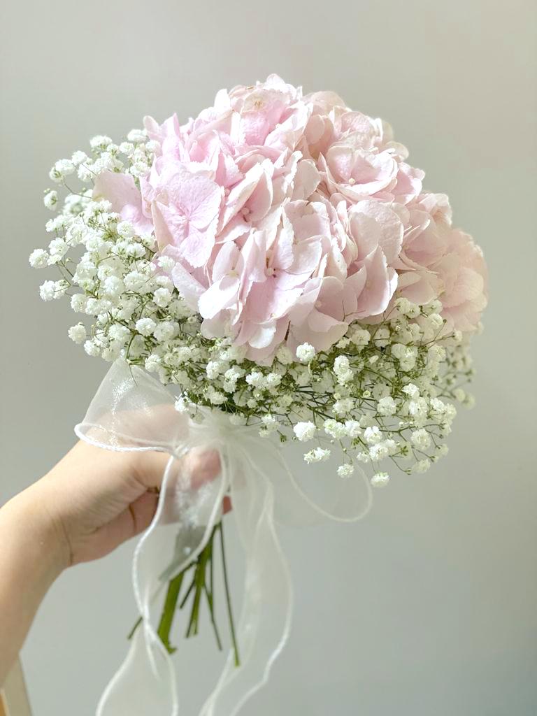 Round Hydrangea Bridal Bouquet - Classic Style