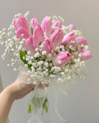 Round Tulips Bridal Bouquet - Classic Style