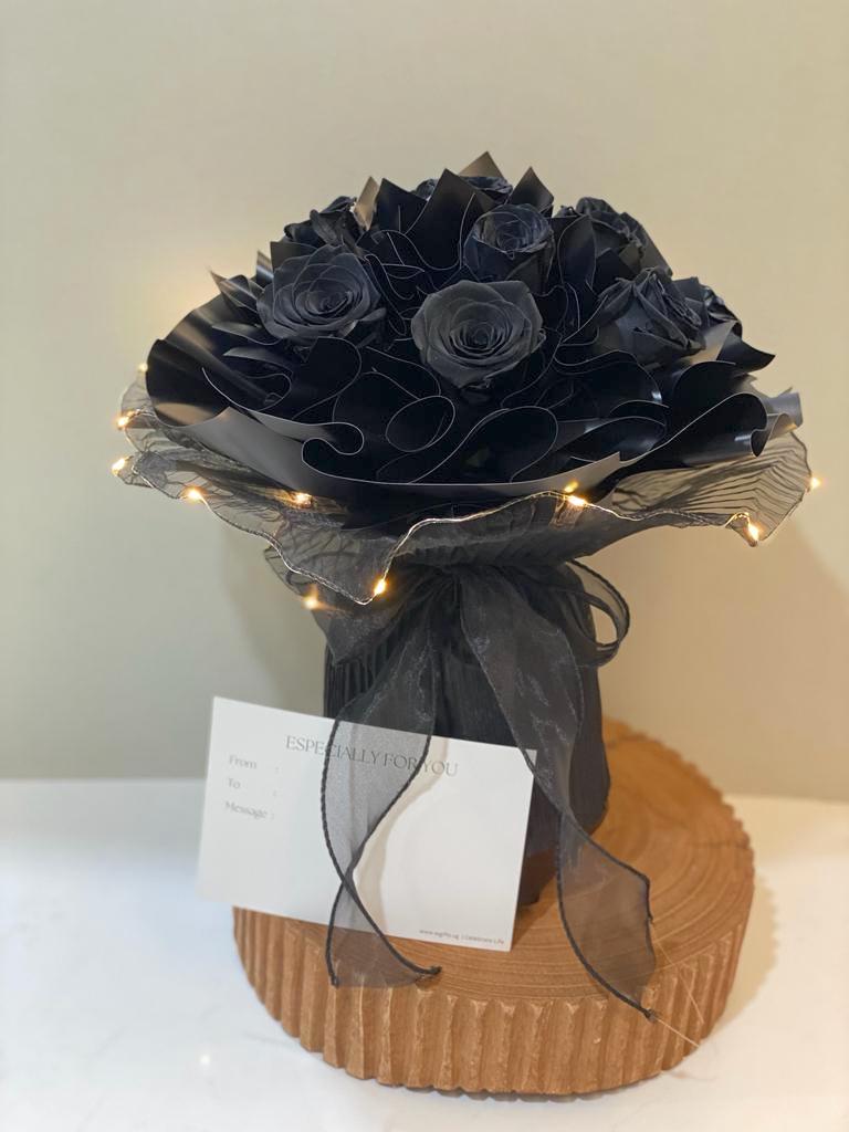 Exquisite Preserved Roses Bouquet - Round