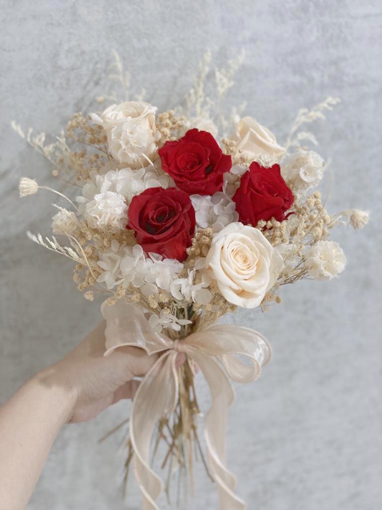 Posy Mixed Roses Preserved Bouquet - Rustic Style