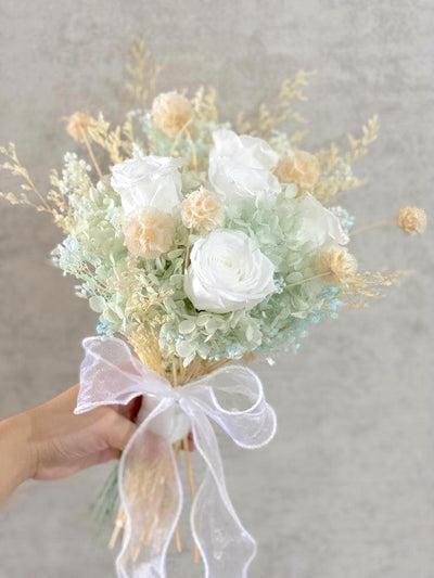 Posy Roses Preserved Bridal Bouquet - Rustic Style