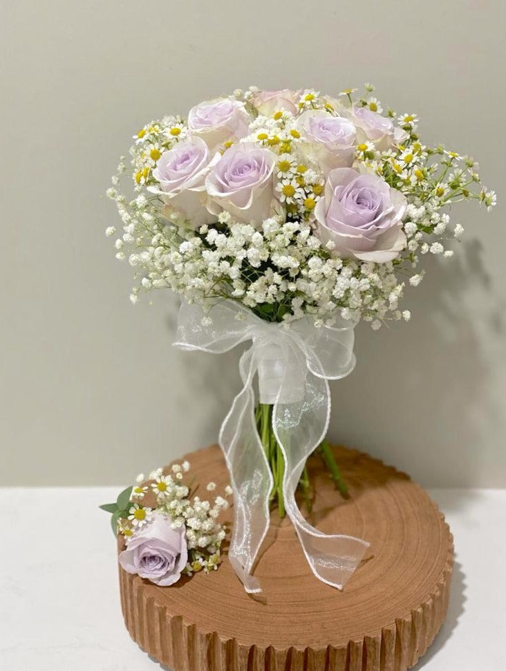 Roses Bridal Bouquet Package - Classic Style