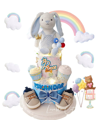 Deluxe Two Tier Baby Boy Hamper