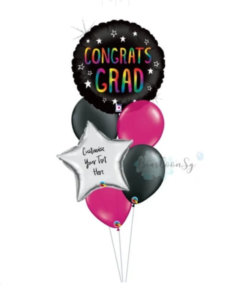 Graduation Helium Balloon Bouquet - For Her