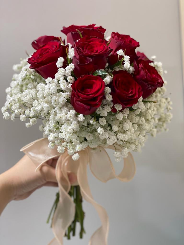 Round Roses Bridal Bouquet - Classic Style