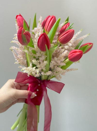 Hand Tied Tulips Bridal bouquet - Korean Style