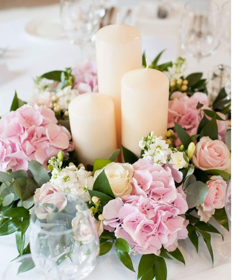 Table Flower Centerpiece - Candle