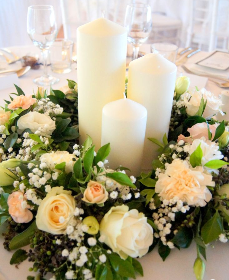 Table Flower Centerpiece - Candle