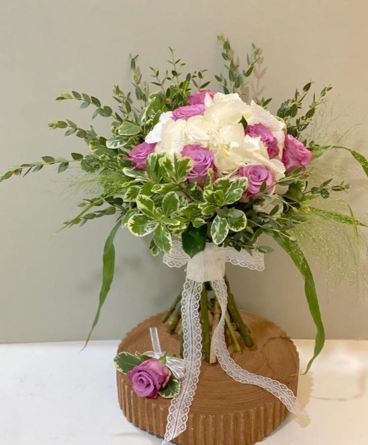 Hydrangea Bridal Bouquet Package - Garden Style II