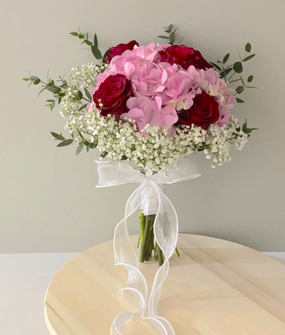 Hand Tied Hydrangea Bridal Bouquet - Classic Style