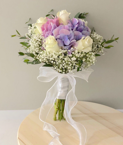 Hand Tied Hydrangea Bridal Bouquet - Classic Style