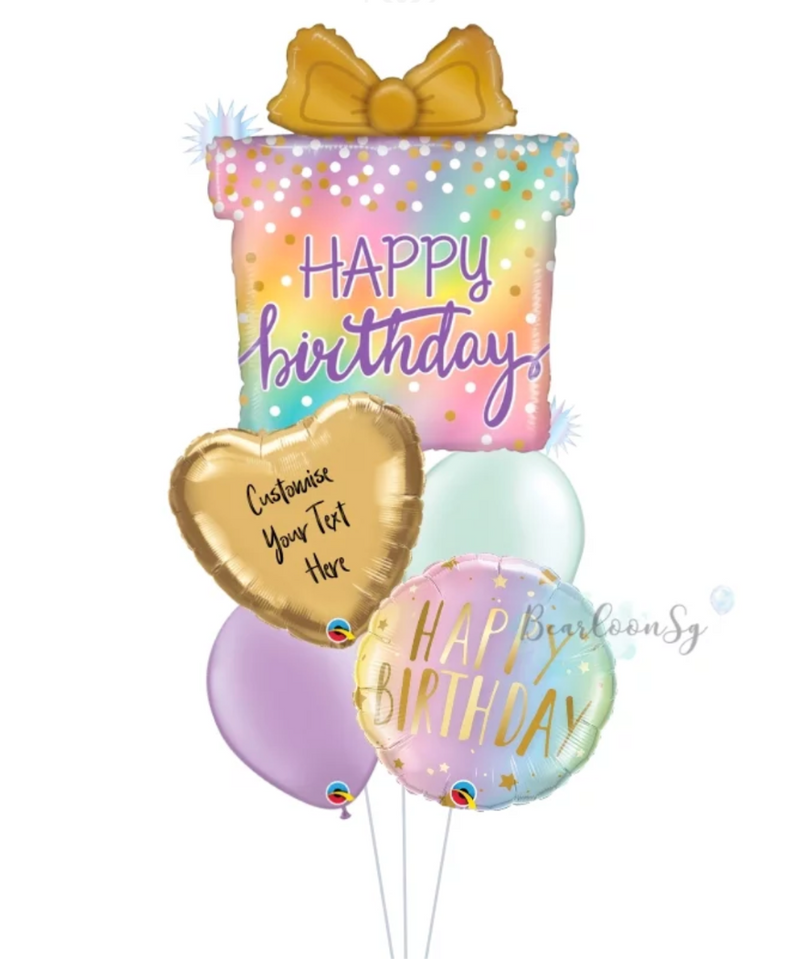 Large Shaped Helium Balloon Bouquet - Birthday Girl