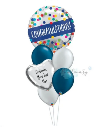 Graduation Helium Balloon Bouquet - For Him