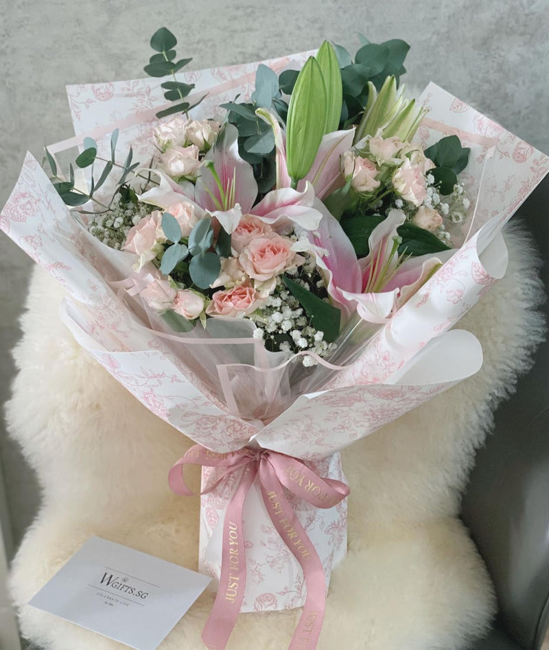 Signature Pink Lilies Bouquet