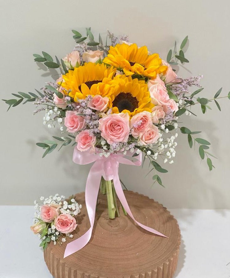 Sunflower Bridal Bouquet Package - Garden Style