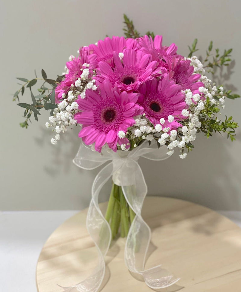 Hand Tied Gerbera Bridal Bouquet - Classic Style