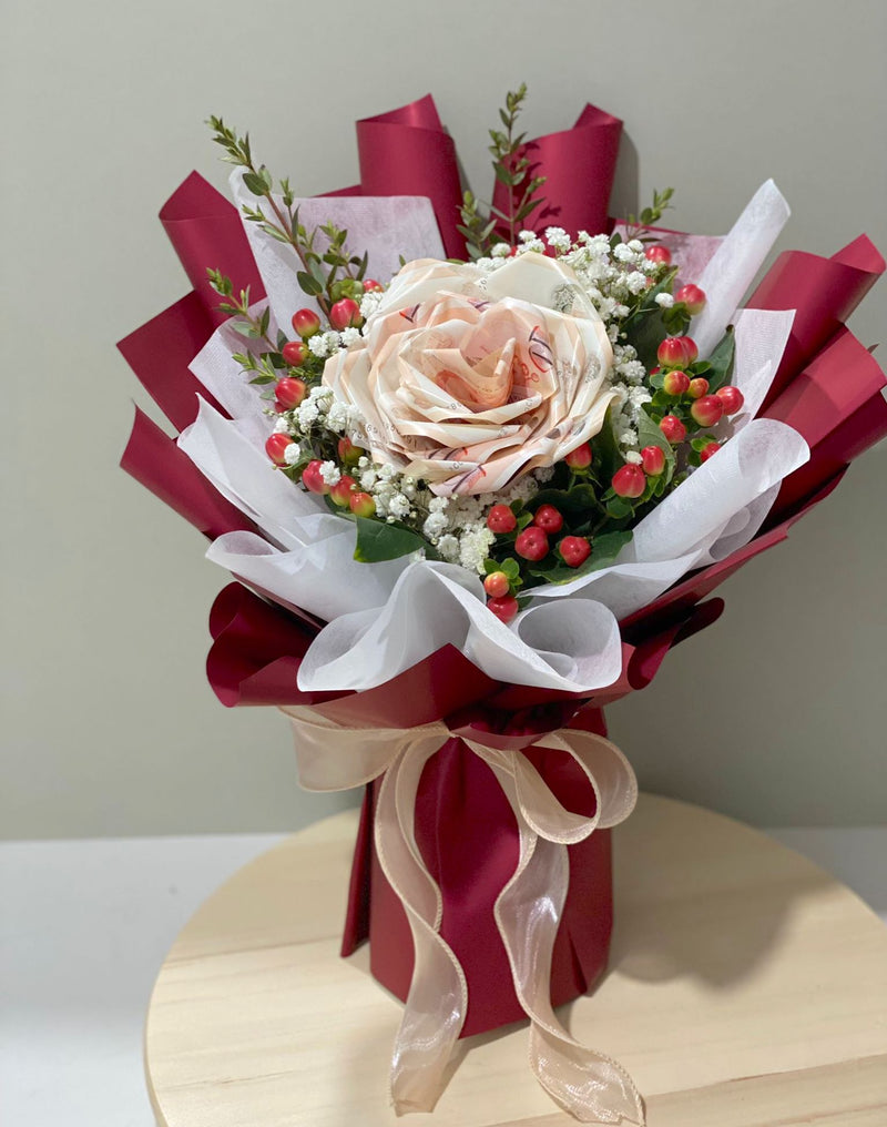 Money Bouquet - Single Money Rose Berries