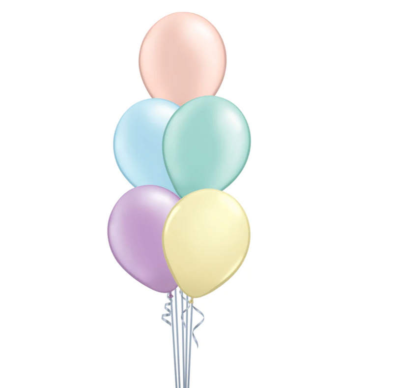 Set of 5 Pastel 11" Latex Helium Balloons