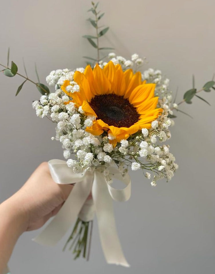 Petite Bridesmaid Sunflower Posy Bouquet