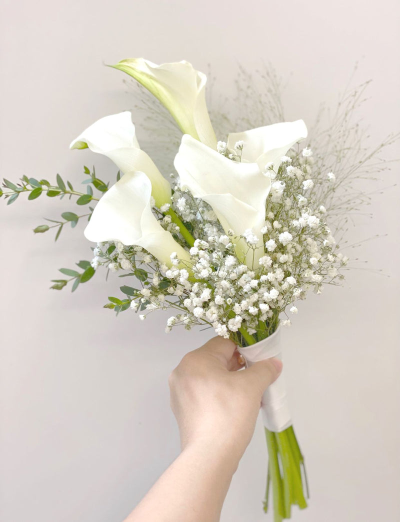 Posy Calla Lilies Bridal Bouquet - Classic Style